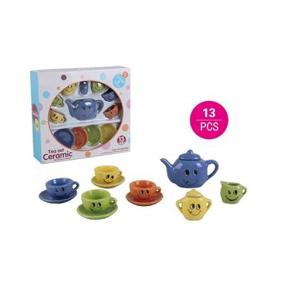 China Chinese colorful INTELLIGENCE TOYS mini tea cups set,ceramic smile face tea set drawing toys for sale