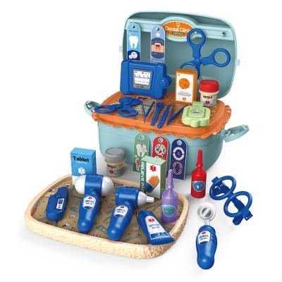 China Blue Kids 3+ Role Play Doctor Toy Set Plastic DIY Doctor Tool Kit Toy Set for sale