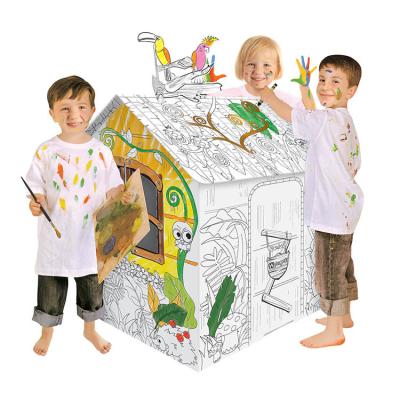 China My Little Jungle House; Large corrugated cardboard; Creative crafts playhouse coloring project for kids JX098135 for sale