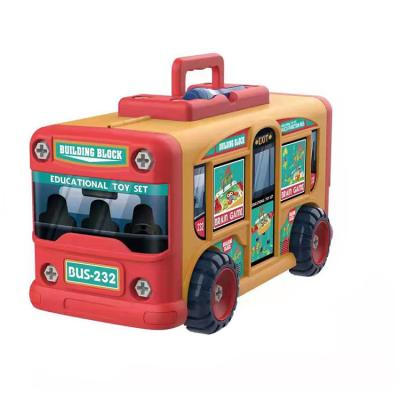 China Creative Customized Jigsaw Bus Toy 332PCS Preschool Speed ​​Plastic Creative Toys For Children for sale