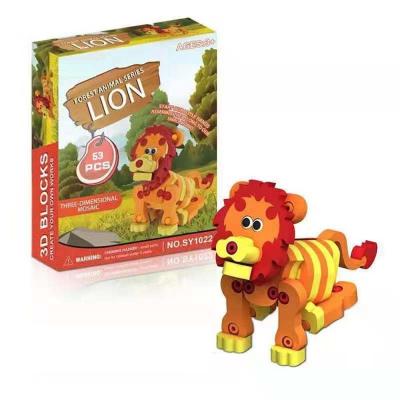 China DIY TOY High Quality Mini Cartoon Lion Block EVA Building Blocks Toys Children Toys for sale