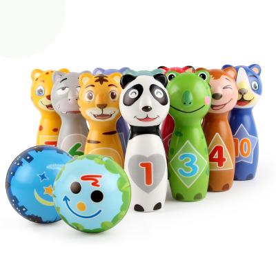 China Soft Toy 12PCS Soft Foam Animals Bowling Game Toy Set Kids Sports Toy Set Bowling Ball for sale