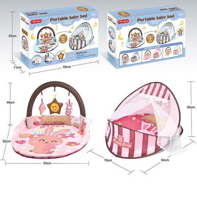 China Educational Toy Baby Musical Bed Toy Set 2 in 1 Pink Rabbit Play Mat Toy for sale