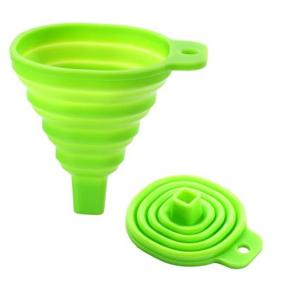 China XMZJ Collapsible Kitchen Mini Silicone Funnel Folding Silicone Rubber Funnel for sale