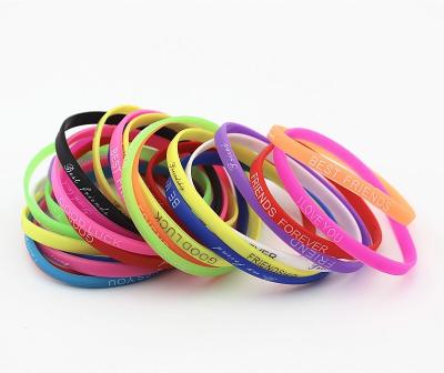 China For XMZJ Promotion XMZJ Promotion Silicone Wristbands Colorful Logo Band Custom Printing Debossed Rubber Thin Wristband for sale