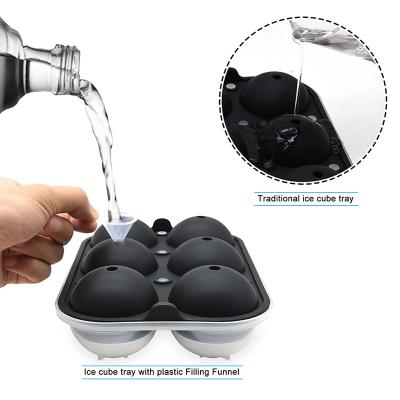 China Giant BPA Free Silicone Ice Cream Scoop Tray Easy Stocked Giant 6 Ball Maker for Whiskey Cocktails Chilled Drinks for sale