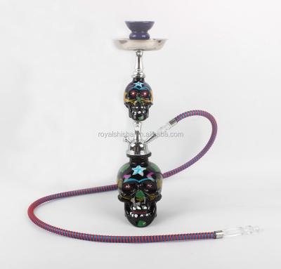 China 2018 Arabic Hookah Shisha New Style Painting Porcelain Design Hookah Special All Glass Skull Shape for sale