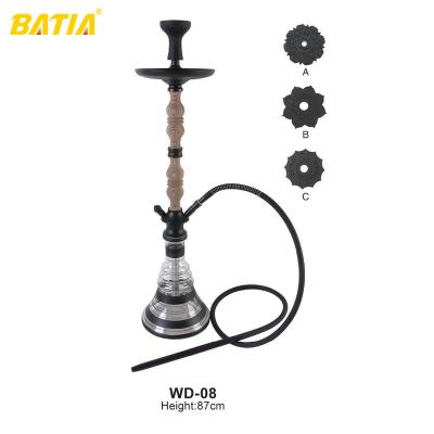 China 2018 Hottest Most Popular Manufacturer China Real Wood Hookah Wooden Rod Shisha Royal Water Pipe Glass Smoking for sale