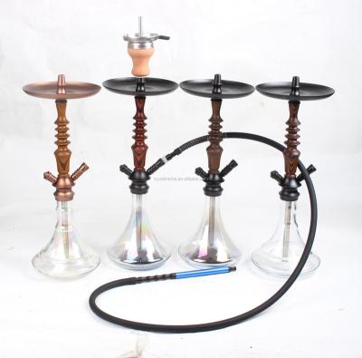 China Dubai Products Real Glass Shisha Lighting Wooden Hookah The Lead Glass Hookah for sale