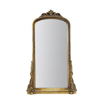 China Samll Quantity Acceptable Wooden Arch Mirror Art Deco Rustic Framed Wall Mirrors Classic Decorative Style Carving Gorgeous for sale