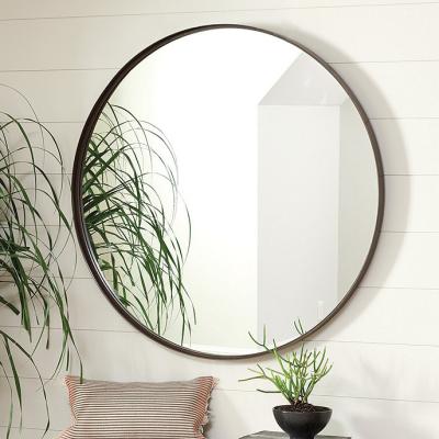 China Samll Quantity Large Acceptable Antique Round Framed Wall Hanging Rustic 100cm Mirrors Decorative For Living Room for sale