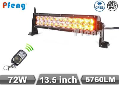 China LED Flashing Led Light Bar 13.5 Inch 72W Cree White Light Amber Epistar for sale