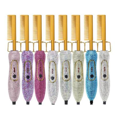 China Fashionable Health Care Hair Curler Wholesale Hot Brush Electric Comb Set Electric Hot Comb With Degree for sale