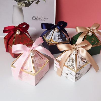 China New Biodegradable Gem Tower Bronzing Candy Box Wedding Gift Wrapping Boxes Party Chocolate Candy Paper Gift Boxes For Baby Shower Event Party for sale