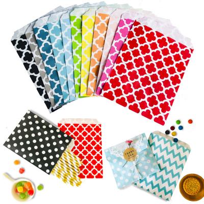 China High Quality Craft Bags Dot Stripe Printed Paper Chevron Polka Dot Paper Bags Biodegradable Treat Gift Bag Candy Bag for sale