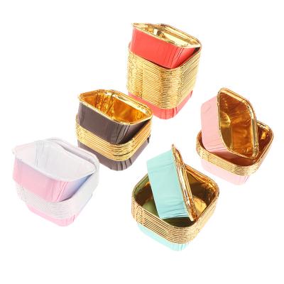 China Recycled Oil-proof Cake Paper Cup Materials 6.5x3.5cm Square Cupcake Chiffon Roll Case Mold High Temperature Baking Holder for sale