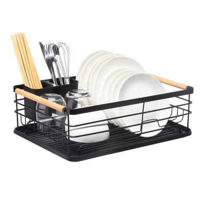 China Viable Manufacturer Double-Layer Stainless Steel Kitchen Single Dish Drainer Rack With Drip Tray for sale