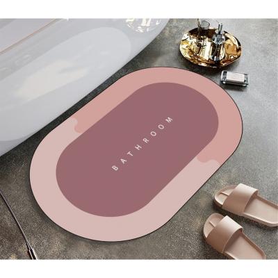 China Non Slip Non Slip Diatom Mud Absorbent Memory Foam Bath Mat Floor Cover Bath Mat Toilet Casual Mat Soft Bath Mats for sale