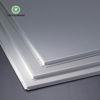 China Perforated Ceilings Powder Coating 0.6mm 585x585mm Aluminum Metal Lay In Ceiling Tiles 595*595mm for sale