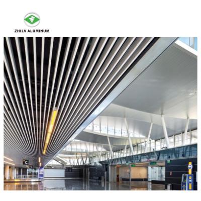 China Artistic Decorative Ceilings Metal U Shape Aluminum Baffle Ceiling For Airport for sale