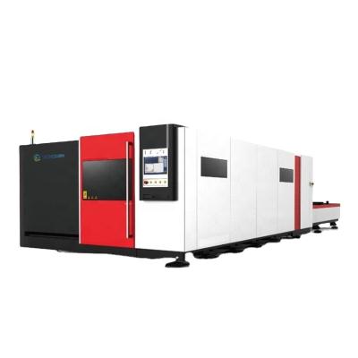 China Laser CUTTING Enclosed Type Interchange Table Fiber Laser Metal Double Drive Cutting Machine for sale