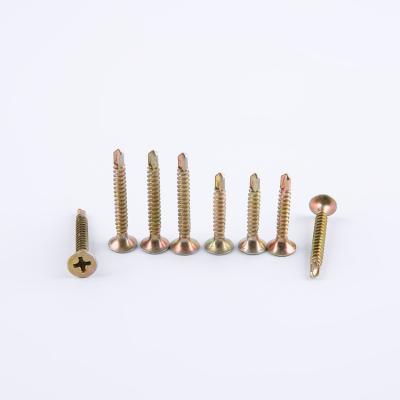 China Yellow Galvanized Good Quality Phillips Drywall Screws Self Drilling Point Bugle Head Self Drilling Drywall Screws for sale