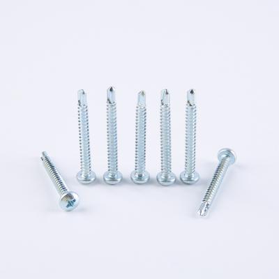 China Pan For Engineering Customization Phillips Galvanized Pan Head Corroshield Zinc Blue Colored Self Drilling Screws for sale