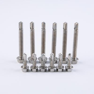 China Hex flange customization design hex tek screw stainless steel 410 304 316 hex flange head self drilling pickling screw for sale