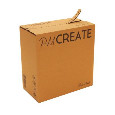 China Recycled Materials Custom logo Self-Adhesive Zipper Tear Corrugated Carton Box With Tear Strip for sale