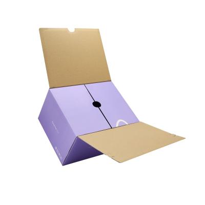 China Recycled Materials Custom Outsides Printed Self-Adhesive Zipper Tear Corrugated Shipping Box For Clothing&Shoes Packaging for sale