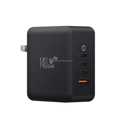 China Electronic devices such as mobile phones and computers HKKUNCAN 140W GaN Charger 3-Port USB C 1-Port USB A Quick Charge 4.0 3.0 USB Phone Adapter PD3.1 Quick Charge for sale