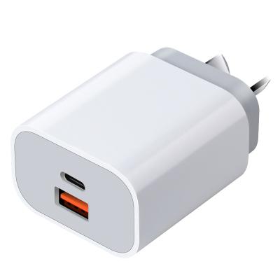 China Electronic Devices such as Mobile Phones and Computers 30W USB C Fast Charger 2-Port PD USB-C Wall Plug with Quick Charging QC3.0, USB-C Power Adapter AU-plug Compatible with iPhone for sale