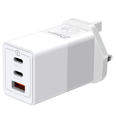 China Electronic Devices such as 65W USB C Fast Charger Mobile Phones and Computers USB C Plug, Left 3 USB Plug Travel EU Adapter with GaN Charger PD, PPS, QC3.0 for sale