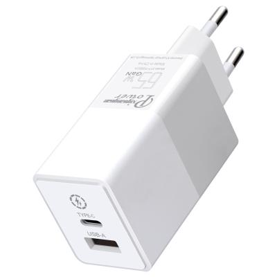 China Electronic devices such as USB C charger of cell phones and computers, 65W power delivery with GaN (bedstraw nitride) technology, 2C+ a wall charger palladium charging adapter for power supply. iPhone, iPad for sale