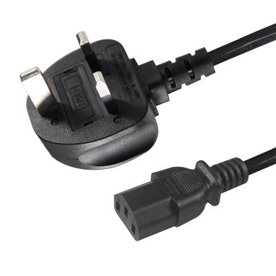 China COMPUTER 2 meter UK power cable (IEC320C13 to BS 1363) 6 foot kettle lead / power cord, black for sale