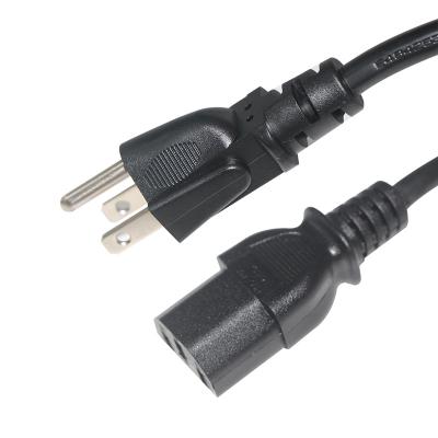 China COMPUTER UL Approved Universal Computer Mains Cord A.W.G. NEMA 5-15P C13 Power Cable 18 GA To IEC13 for sale