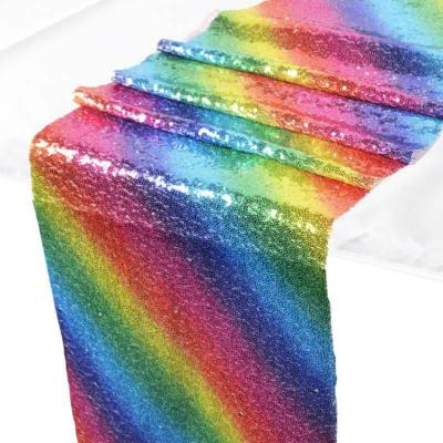 China event & Creative Party Supplies Glitter Rainbow Table Runner Wedding Banquet Christmas Decor Rainbow Table Runner Covers for sale