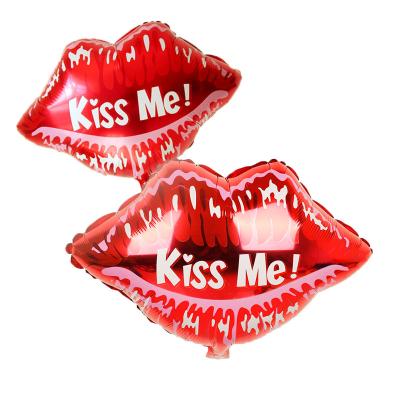 China High Quality Large 22 Inch Lips Foil Balloons Movie Foil Balloon Kiss I Valentines Day Balloons Wedding Engagement Decor for sale