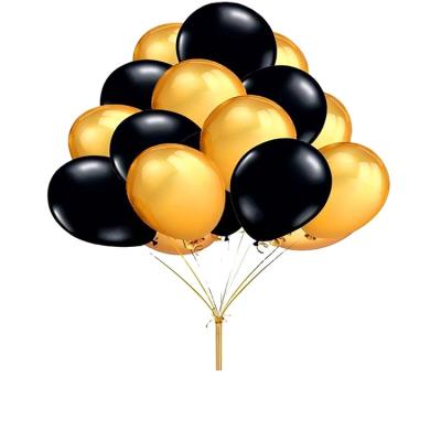 China Toy New Arrival 56Pcs Gold Black Latex Advertising Balloons Star Foil Balloons Happy Anniversary Balloon Banner Kit Set for sale