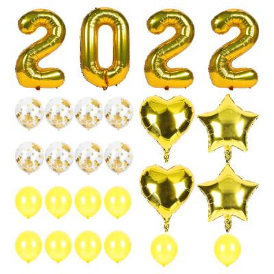 China Advertising Round Rose Gold Balloons Graduation Party Globos 2022 Toy Balloon Confetti Set and Star Balloons Kit for sale