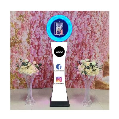 China Cheap Portable Adjustable Mini Photo Booth Mini Selfie Camera Booth Ipad Photo Booth Machine Kiosk Shell Visual Photobooth With Led Light for sale