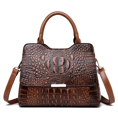 China New Fashion 2021 Fashion Women One-Shoulder Messenger Bags Alligator Pattern Large Capacity Leather Luxury Lady Handbags Custom Bags for sale