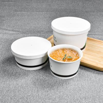 China Disposable Bowl 500ml/700ml/850ml/1100ml Sunzza Packing Hot Soup Food Disposable Paper Cups With Lids for sale