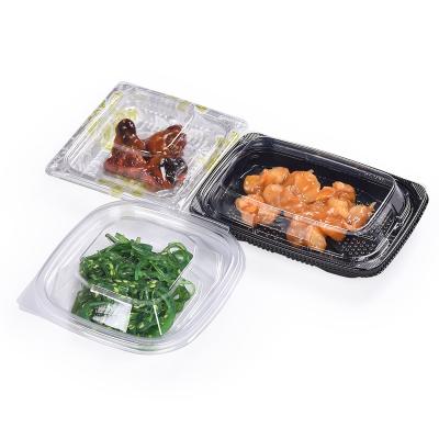 China Custom Disposable Old Factory Restaurant Toppings Food Packaging Box Take Away Mini Sushi Plate for sale