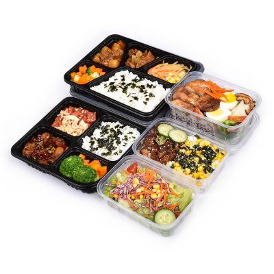 China New Arrival Japan 3 Compartment Disposable Lunch Bento Box Biodegradable Disposable Plastic Bento Box for sale