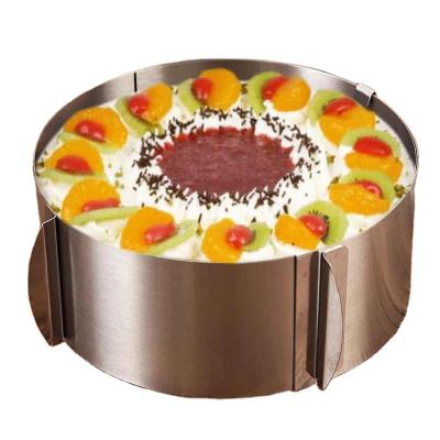 China Kitchen Resturant Bakery Modern Design New Products Bakest Round Non Stick Adjustable Cake Tools Stainless Steel Cake Baking Mold for sale