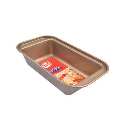 China Carbon Steel Bakest Home Baking Pan Small Deep Narrow Rectangular Non-Stick Gold Baking Pan Cake Pan for sale