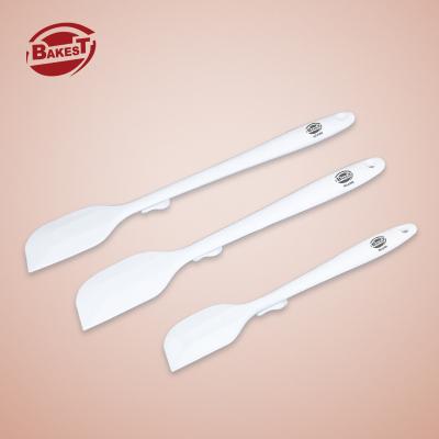 China Viable Bakery High Temperature Resistant White Silicone Scraper Cake Mixer With Hook Cream Spatula Baking Tool Kit for sale