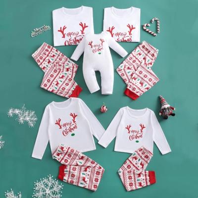 China Custom Holiday QUICK DRY Pajamas Cotton Print Top and Pants Matching Family Christmas Pajamas for sale