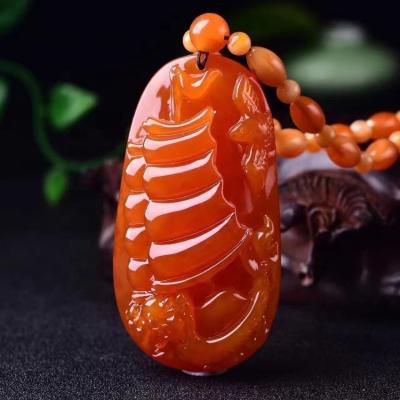 China Wholesale High Quality Synthetic Beeswax Silicone Amber Engraved Pendant Necklace for sale